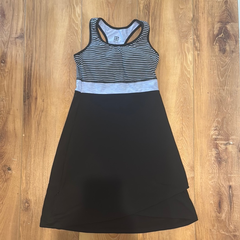 Title Nine Black and Gray Striped Dress